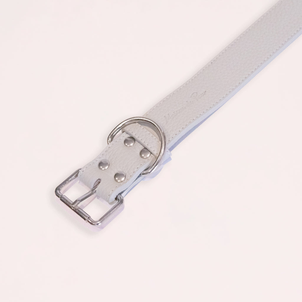 Grey Leather Collar