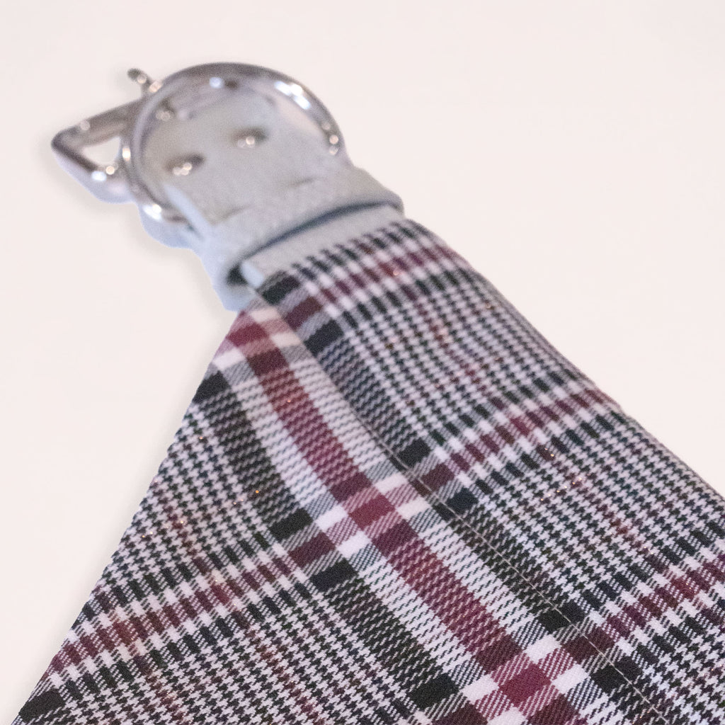 Grey Leather Collar with Bandana for Large pet - The Autumn Tea Black
