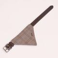 Brown Leather Collar with Bandana for Large pet - The Chestnut Grove Beige