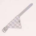 Grey Leather Collar with Bandana for Large pet - The Morning Mist Grey