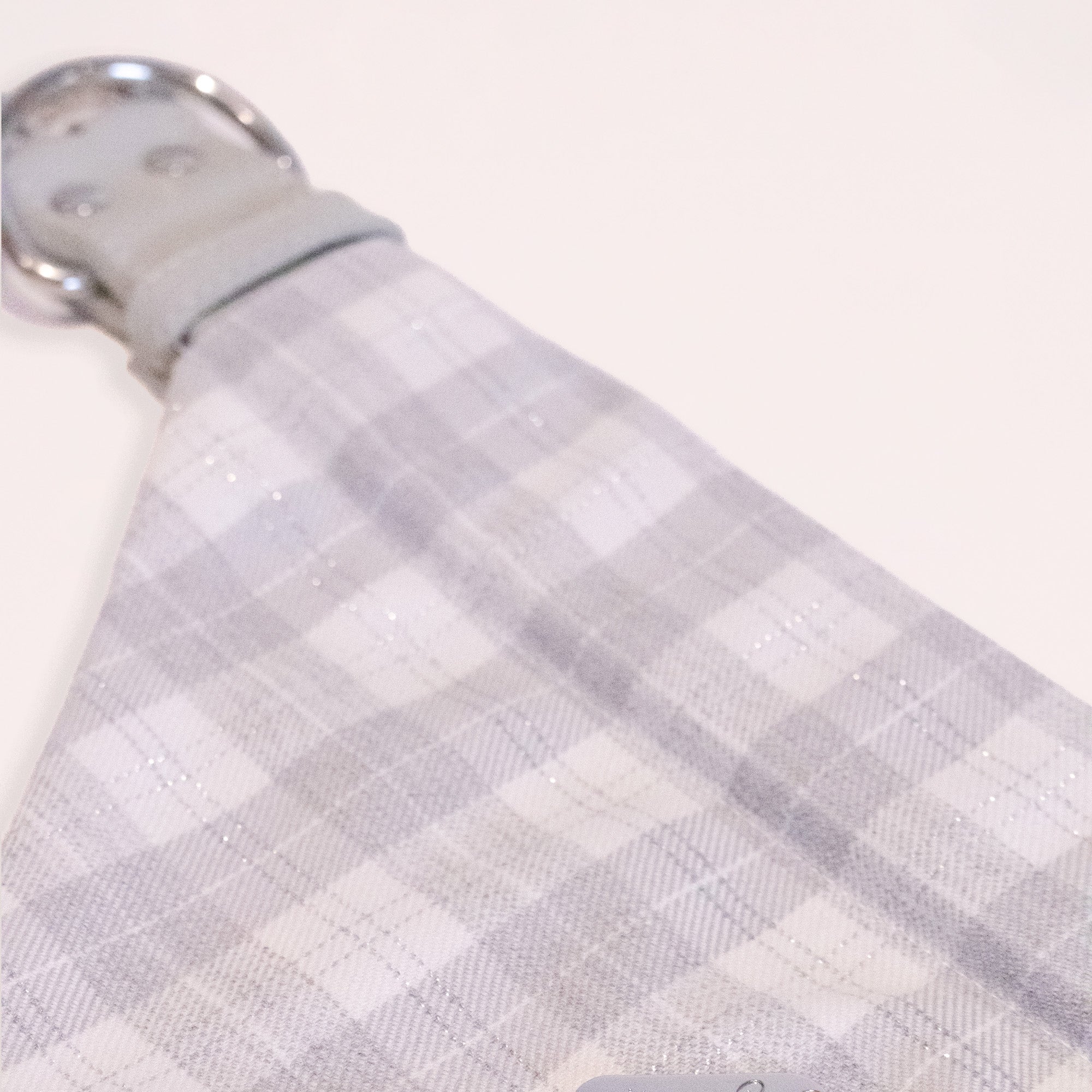 Grey Leather Collar with Bandana for Large pet - The Morning Mist Grey