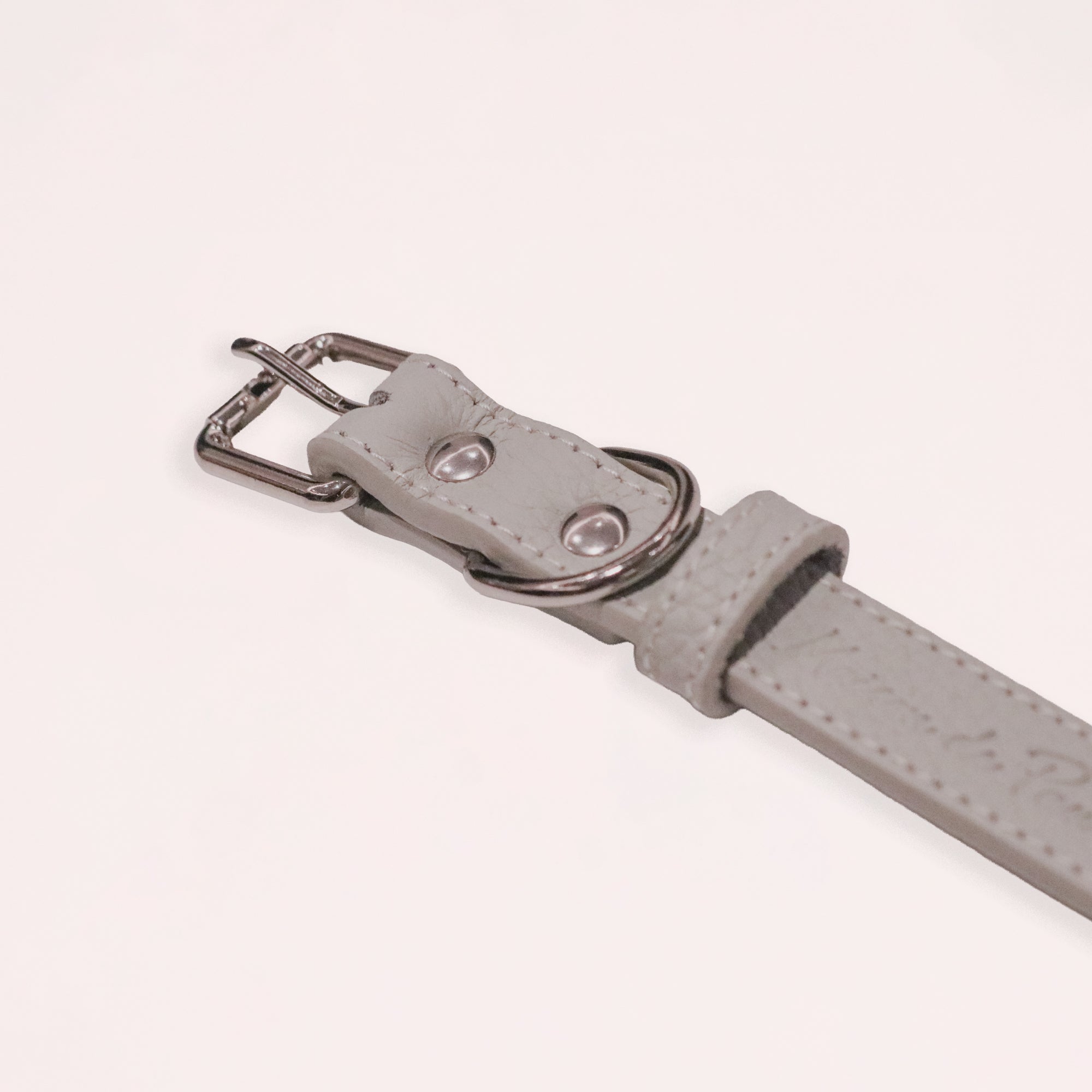 Grey Leather Collar for Medium pet