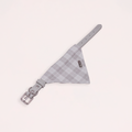 Grey Leather Collar with Bandana for Medium size pet - The Morning Mist Grey