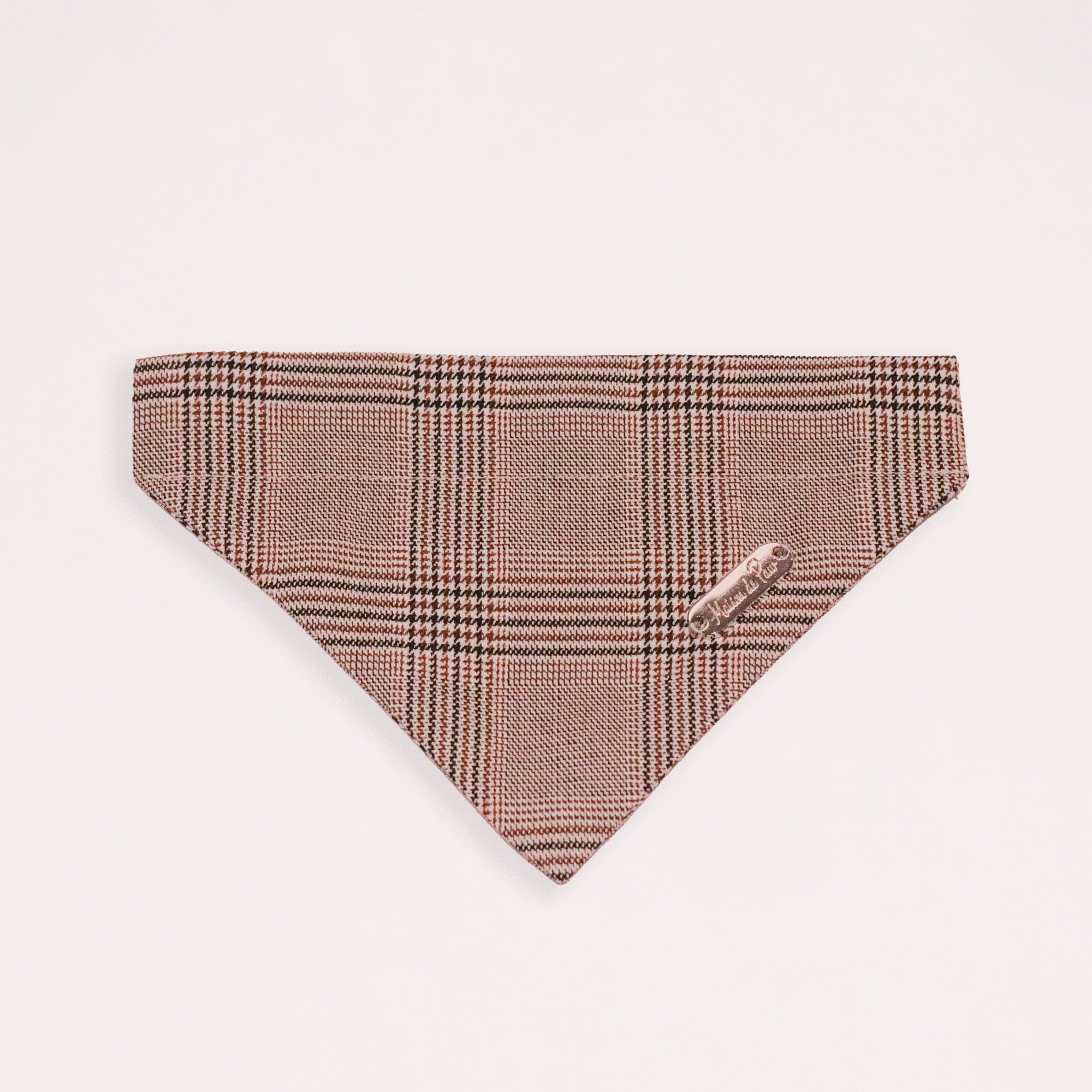 Brown Leather Collar with Bandana for Medium pet - The Chestnut Grove Beige