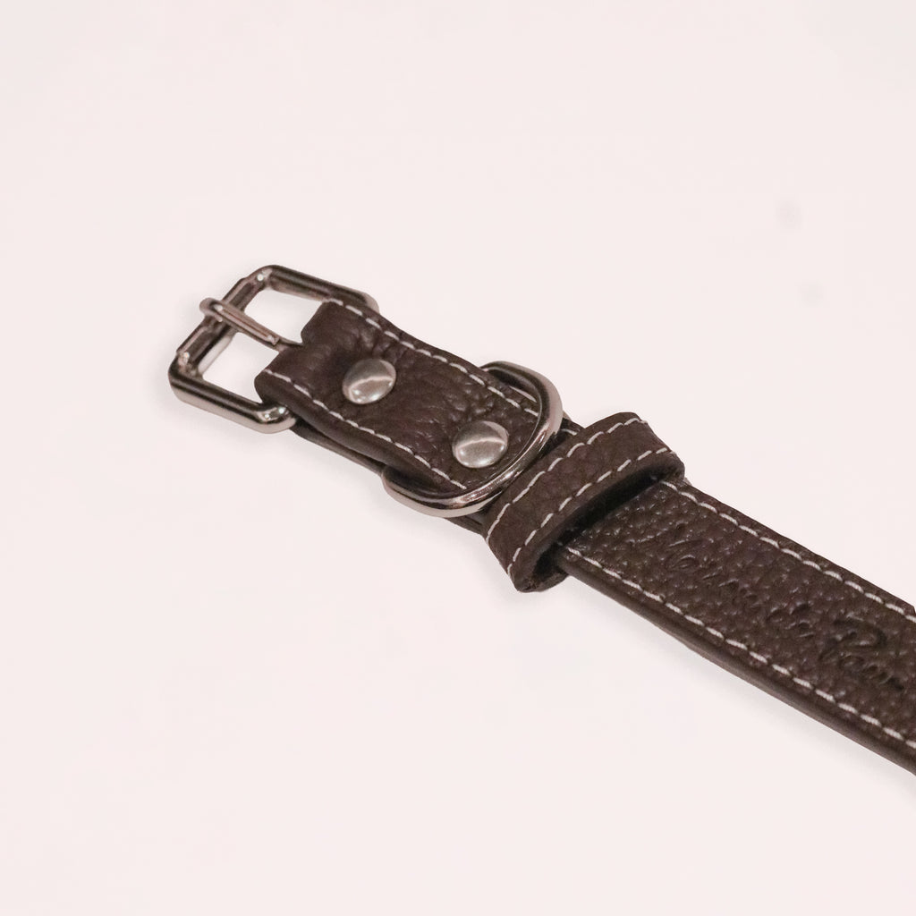 Brown Leather Collar for Medium pet